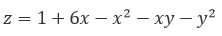 Исследовать на экстремум следующие функции: z=1+6x-x<sup>2</sup>-xy-y<sup>2</sup>