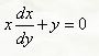 Решить дифференциальное уравнение x(dx/dy) + y = 0
