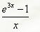 Используя известные разложения, разложить заданную функцию в степенной ряд. Указать радиус сходимости этого ряда <br /> (e<sup>3x</sup> - 1)/x