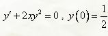 Решить задачу Коши для дифференциального уравнения первого порядка, сделать проверку <br /> y' + 2xy<sup>2</sup> = 0, y(0) = 1/2