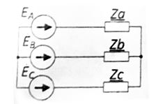 Дано: E<sub>A</sub> = 100 B, Za = j10 Ом, Zb = -j10 Ом, Z<sub>с</sub> = 10 Ом. <br /> Определить: <br /> 1)	Напряжение смещения нейтрали; <br /> 2)	Токи всех фаз; <br /> 3)	Суммарную мощность всех источников; <br /> 4)	Построить векторную диаграмму напряжений и токов (отложить вектора E<sub>A</sub>, E<sub>B</sub>, E<sub>C</sub>, U<sub>N</sub>, I<sub>A</sub>, I<sub>B</sub>, I<sub>C</sub>. Отметить вектора E<sub>a</sub>, E<sub>b</sub>, E<sub>c</sub>). <br /> В цепи произошло короткое замыкание в фазе А. <br /> Определить: <br /> 5)	Токи всех фаз и нейтрального провода