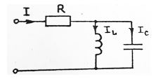 В цепи установившийся гармонический режим. Действующее значение тока I<sub>L</sub> = 2 A, параметр R = 2 Ом, I<sub>C</sub> = 4 A. Найти действующее значение напряжения U<sub>R</sub> на резисторе, используя векторную диаграмму цепи.