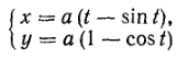 Для циклоиды <br /> x = a(t - sin(t)) <br /> y = a(1 - cos(t)) <br /> в точке, где t = t<sub>1</sub>, определить: <br /> 1) уравнения касательной, нормали и длину поднормами; <br />  2) доказать, что нормаль в произвольной точке циклоиды проходит через точку касания производящего круга, а касательная - через соответствующую ей высшую точку этого круга <br /> 3) доказать, что у циклоиды радиус кривизны имеет длину в два раза большую, чем соответствующая нормаль <br /> 4) определить координаты центра кривизны и доказать, что эволюта циклоида, конгруэтная данной, но перемещенная на отрезок aπ в положительном направлении оси Ox и на отрезок 2а в отрицательном направлении оси Oy.