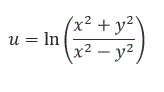 Найти область существования функции <br /> u = ln(x<sup>2</sup> + y<sup>2</sup>/(x<sup>2</sup> - y<sup>2</sup>))