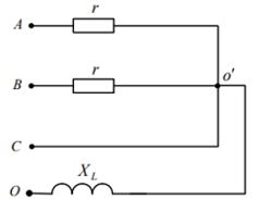 <b>Дано:</b><br /> генератор симметричный ПСФ U<sub>CA</sub> = 100√3 В, r = 10√3 Ом, X<sub>L</sub> = 10 Ом <br />Требуется: <br />а) определить токи; <br />б) построить в масштабе векторные диаграммы токов и напряжений; <br />в) проверить баланс активной мощности, включив необходимое количество ваттметров.