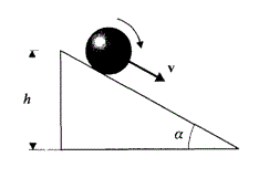 С наклонной плоскости, составляющий угол α = 30°  к горизонту, скатывается без скольжения шарик. Пренебрегая трением, определить время движения шарика по наклонной плоскости, если известно, сто его центр масс при скатывании понизился на 30 см.