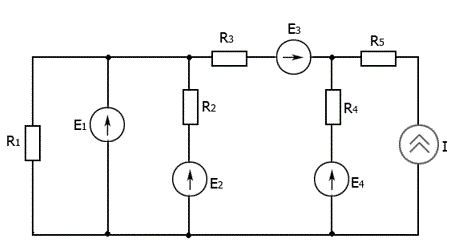 Рассчитать ток в ветви с сопротивлением R4 методом эквивалентного источника напряжения