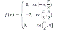 Разложить в ряд Фурье функцию, заданную в явном виде. Построить график полученной суммы ряда Фурье и записать первые четыре ненулевые члена этого ряда.