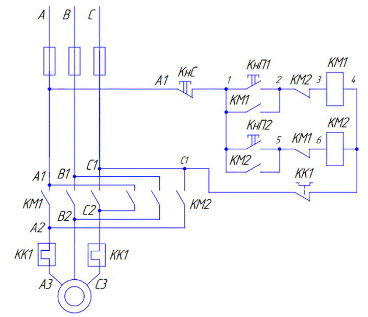 <b>Теоретические приемы электромонтажных работ</b><br />Начертить схему подключений по заданной электрической принципиальной схеме (<b>Вариант 1</b>)