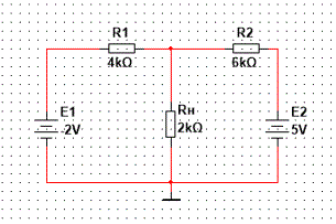 Расчёт резистивной цепи на постоянном токе (лабораторная работа)<br />Цель работы: Научиться собирать электрическую цепь, изучить программу Multisim