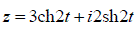Определить вид кривой z = 3ch2t + i2sh2t .