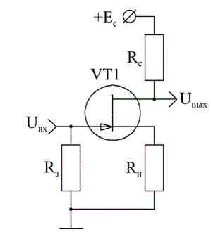 По заданной марке и статическим характеристикам полевого транзистора выполнить графоаналитические расчеты для усилительного каскада с общим истоком (ОИ)<br /><b>Вариант 2</b><br />а) исходные данные: <br />марка транзистора – КП302А, <br />тип транзистора – полевой, канал типа - n  <br />напряжение источника питания стоковой цепи ЕС =18 В; <br />параметры рабочей точки: <br />значение тока стока при отсутствии входного сигнала IС0=6,5 мА; <br />значение напряжения сток-исток при отсутствии входного сигнала UСИ0=7,5 В.<br /> б) нарисовать электрическую принципиальную схему усилителя с ОИ; <br />в) нарисовать входную (стоко-затворную) и выходную (стоковую) характеристики полевого транзистора с ОИ; <br />г) показать рабочую точку (по заданным IС0, UСИ0); <br />д) рассчитать малосигнальные электрические параметры и построить эквивалентную схему полевого транзистора на низкой частоте; <br />е) построить линию нагрузки; ж) построить на характеристиках временные диаграммы токов и напряжений и выявить наличие или отсутствие искажений формы сигнала; <br />з) для линейного (мало искажающего) режима усиления определить входное сопротивление RВХ и выходное RВЫХ, а также коэффициенты усиления по току КI, по напряжению КU и по мощности КР.