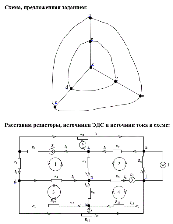 Расчет линейной электрической цепи с постоянными источниками (расчетно-графическая работа №1)