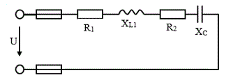 <b>Задание №2 </b><br />Неразветвленные однофазные цепи переменного тока. <br />Цепь переменного тока содержит несколько элементов, включенных последовательно <br />Найти: <br />1.	Полное сопротивление цепи <br />2.	Напряжение, приложенное к цепи <br />3.	Ток цепи <br />4.	Угол сдвига фаз <br />5.	Активную, реактивную и полную мощности <br />6.	Начертить в масштабе векторную диаграмму цепи <br />Напряжение питания U = 50 В <br /><b>Вариант 12</b> <br />Дано: Схема 2, R1 = 4 Ом, R2 = 4 Ом, XL1= 4 Ом, XC1 = 10 Ом.