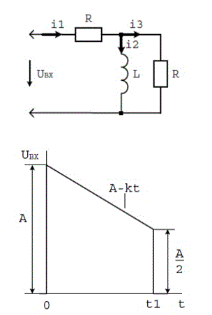 <b>Расчет переходных процессов с использованием интеграла Дюамеля </b><br /> На входе электрической схемы действует напряжение, изменяющееся по заданному закону. В соответствии с номером варианта необходимо с помощью интеграла Дюамеля найти закон изменения во времени тока в одной из ветвей  схемы или напряжения на заданном участке схемы. <br />Необходимо записать аналитическое выражение искомой величины для всех интервалов времени. При этом в зависимости от формы входного напряжения решение будет содержать два или три соотношения, каждое из которых справедливо для соответствующего временного интервала. В выражениях необходимо привести подобные члены относительно е<sup>-at</sup>, е<sup>-bt</sup>, t и выделить постоянную составляющую.<br /> Определить i1(t)