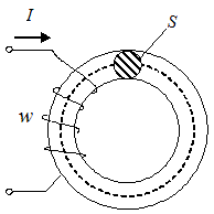 Магнитная цепь в виде тороида с постоянным поперечным сечением S классифицируется как…(дать характеристику)