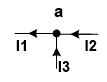 <b>3.</b> <br />Напишите 1-й закон Кирхгофа для узла «а»