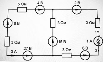ИДЗ№2 Баланс мощности в цепях постоянного тока.   <br />Посчитать мощности и доказать баланс.