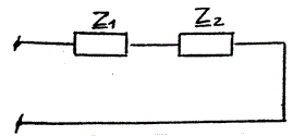 U<sub>1</sub> = 220√2sin(wt+30) В; U<sub>2</sub> = 220sin(wt-45) В <br />Мощность, потребляемая схемой от источника, - чисто активная и равна 150 Вт.  Определить величину и характер сопротивлений <u>Z1</u>, <u>Z2</u>.
