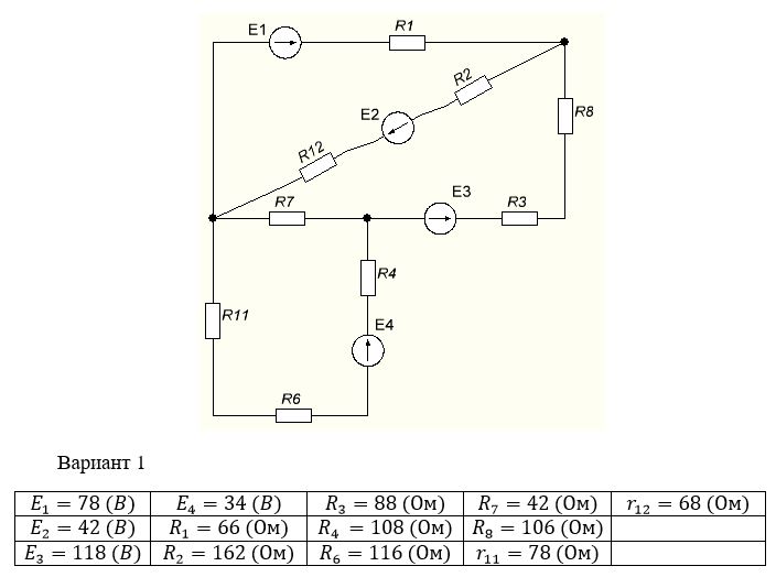 Рассчитать токи в ветвях методом контурных токов и методом узловых потенциалов. Составить баланс мощностей
