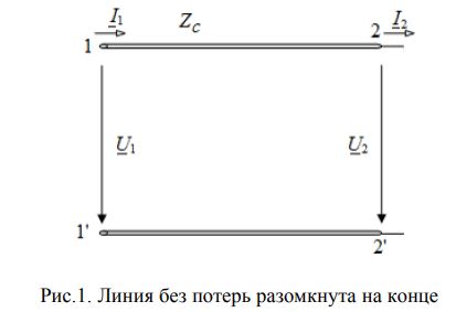 Разомкнутая на конце линия без потерь имеет длину 1/3 м.  Частота f=150 МГц, фазовая скорость v<sub>Ф</sub> = 3·10<sup>8</sup> м/с. В начале линии напряжение U1 = 100 B. <br />Найти <u>U</u> в середине линии.<br /> <b>Вариант 14</b>