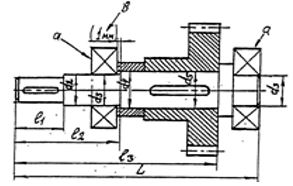 Анализ точности сопряжений в узле <br /> Вариант 2-А<br />d<sub>1</sub> = 4,5js6; d<sub>2</sub> = 5g8; d<sub>3</sub> = 5L6/k6; d<sub>4</sub> = 5,6F8/h6; d<sub>5</sub> = 5,6Js7/h6; L = 50 мм; l<sub>1</sub> = 8 мм; l<sub>2</sub> = 24 мм; l<sub>3</sub> = 41 мм