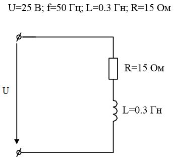 Цепь состоит из последовательно соединенных резистора и катушки индуктивности <br />  1.Рассчитать емкость конденсатора (мкФ), который нужно включить в цепь для получения: <br />А) резонанса токов; <br />Б) резонанса напряжений.  <br />Определить ток и мощность цепи. <br />Собрать цепи со своими данными в Electronic WorkBench. <br />2. Как изменится режим работы цепи, если f=25 Гц, 100 Гц? Как при этом изменится мощность цепи?