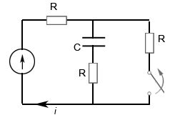 Определить i(t) - ? <br />Дано: E = 100 В, R = 10 Ом, C = 100 мкФ