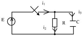 Дано: Е = 10 В, R = 1 кОм<br /> Определить i<sub>1</sub>(0<sub>+</sub>) – ток в момент коммутации