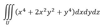 Вычислить интеграл , где область U ограничена поверхностью x<sup>2</sup>+y<sup>2</sup>≤1 и плоскостями z=0, z=1