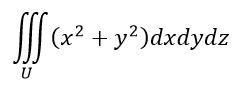 Вычислить интеграл , где область U ограничена поверхностями x<sup>2</sup>+y<sup>2</sup>=3z, z=3