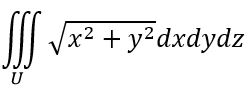 Вычислить интеграл, используя цилиндрические координаты:. Область U ограничена параболоидом z=4−x<sup>2</sup>−y<sup>2</sup>, цилиндром x<sup>2</sup>+y<sup>2</sup>=4 и плоскостями y=0, z=0