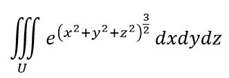 Вычислить интеграл,где область U представляет собой единичный шар x<sup>2</sup>+y<sup>2</sup>+z<sup>2</sup>≤1.