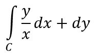 Вычислить интеграл,вдоль кривой y=lnx в интервале 1≤x≤e 