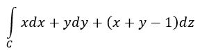 Вычислить интеграл,вдоль линии C, представляющей собой отрезок прямой от точки A(1,1,1) до точки B(2,3,4)