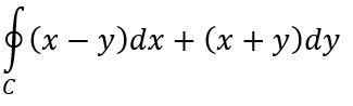Используя формулу Грина, найти интеграл , где кривая C представляет собой окружность, заданную уравнением x<sup>2</sup>+y<sup>2</sup>=a<sup>2</sup>.