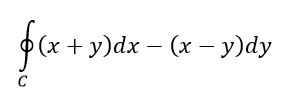 Используя формулу Грина, найти интеграл , где кривая C представляет собой эллипс x<sup>2</sup>\a<sup>2</sup>+y<sup>2</sup>\b<sup>2</sup>=1