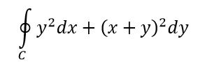С помощью формулы Грина вычислить интеграл , где контур C представляет собой треугольник ABC с вершинами A(a,0), B(a,a), D(0,a)