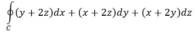 Используя формулу Стокса, вычислить криволинейный интеграл, где кривая C образована пересечением сферы x<sup>2</sup>+y<sup>2</sup>+z<sup>2</sup>=1 плоскостью x+2y+2z=0.