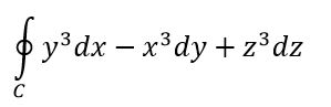 Используя теорему Стокса, найти криволинейный интеграл. Кривая C представляет собой пересечение цилиндра x<sup>2</sup>+y<sup>2</sup>=a<sup>2</sup> и плоскости x+y+z=b.