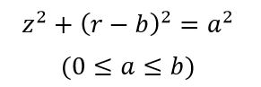 Вычислить площадь поверхности тора, заданного уравнением z<sup>2</sup>+(r−b)2=a<sup>2</sup>(0≤a≤b) в цилиндрических координатах.