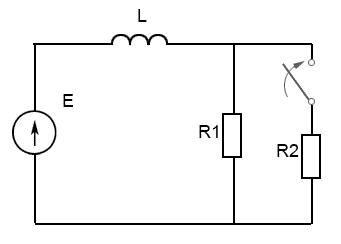 Дано: Е = 20 В, L = 0.5 Гн, R1 = 8 Ом, R2 = 2 Ом. Ключ замыкается. <br />Определить закон изменения напряжения на катушке uL(t) - ? <br />Построить график.