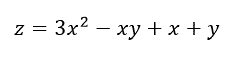 Дана функция z = 3x<sup>2</sup> − xy + x + y  и точки M<sub>0</sub> (1;3) и М<sub>1</sub>( 1,06;2,92). Вычислить ∆z и dz при переходе из точки M<sub>0</sub> в точку M<sub>1</sub> . 