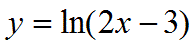 Найти производные dy/dx:y=ln(2x-3)