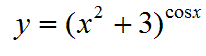 Найти производные dy/dx:y=(x<sup>2</sup>+3)<sup>cos(x)</sup>