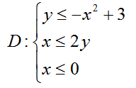 Выполнить интегрирование по области D от функции f(x;y) двумя способами: ↑Oy и ↑Ox