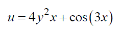 Найти частные производные первого порядка для функций нескольких переменных: u = 4y<sup>2</sup> + cos (3x)