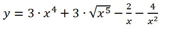 вычислить производную y=3∙x<sup>4</sup>+3∙√(x<sup>5</sup> )-2/x-4/x<sup>2 </sup>
