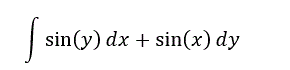 Вычислить криволинейный интеграл вдоль прямой линии от точки А (0; π) до точки В (π; 0)