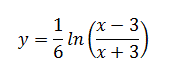 Найти производную  dy/dx следующей функции y=1/6ln((x-3)/(x+3))
